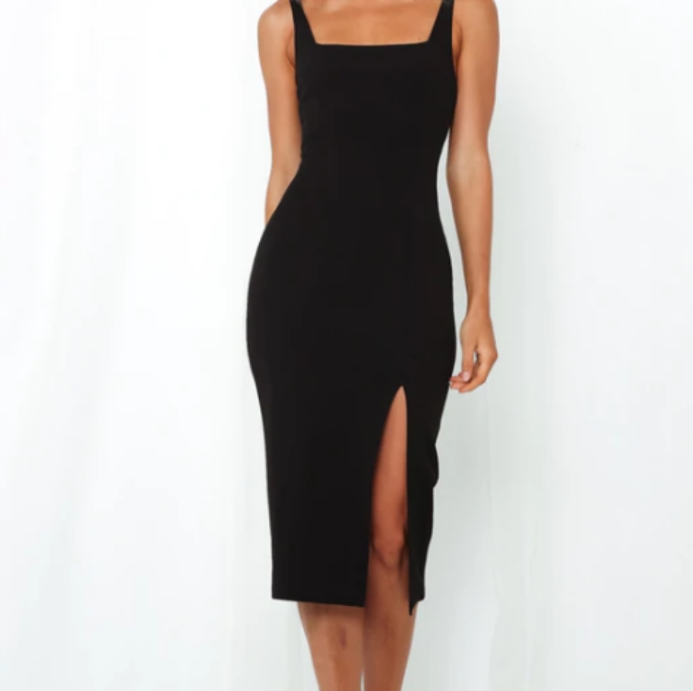 NWT HOUSE IN BUDAPEST MIDI DRESS BLACK Size U.S. 6